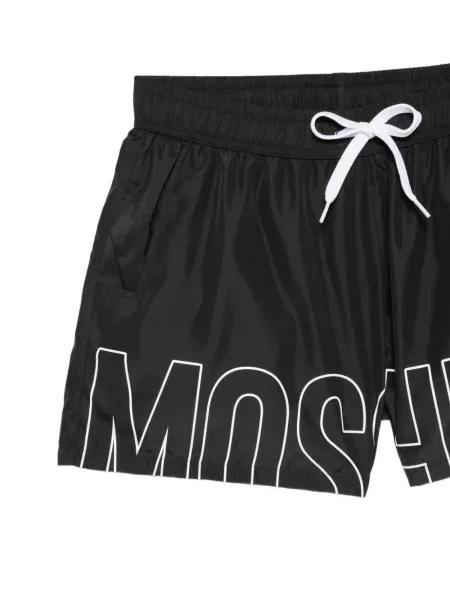 Kupaće gaće Moschino s printom s vezicama crna