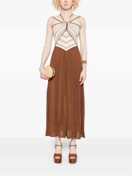 Rochie Zimmermann cu dungi de costum maro