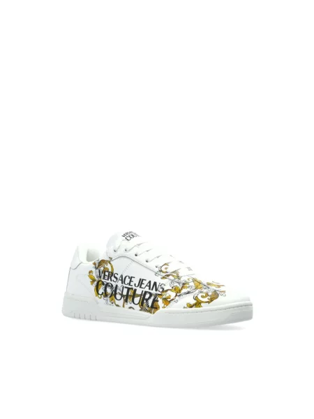 Sneakersy Versace Jeans Couture sznurowane z nadrukiem białe