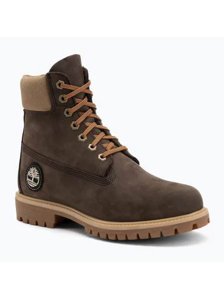 Impermeabil botine Timberland cu șireturi din nubuc maro
