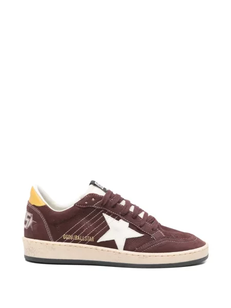 Sneakerși Golden Goose Ball Star cu șireturi din dantelă auriu