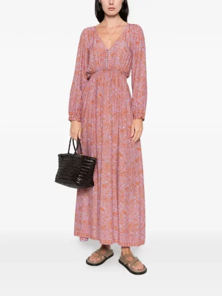 Rochie Natalie Martin cu model floral de costum violet