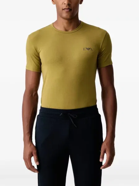 Cămașă Emporio Armani cu imagine verde