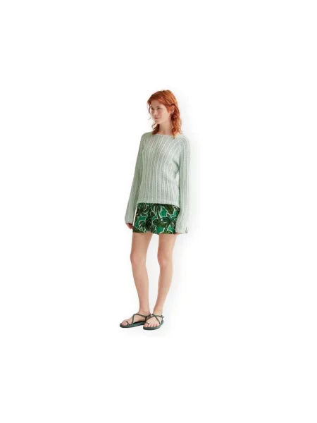 Pulover Compania Fantastica tricotate verde