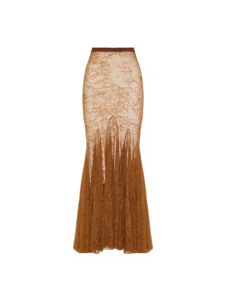 Maksi spódnica maxi David Koma w kwiatki brązowa