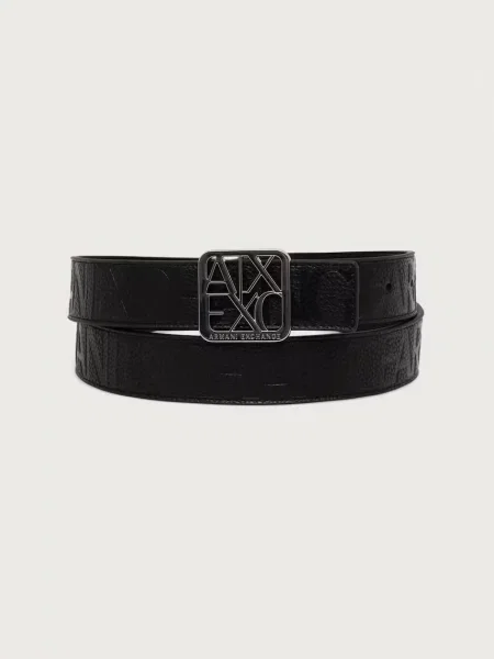 Armani Exchange curea reversibilă pentru femei cu imitație de piele negru