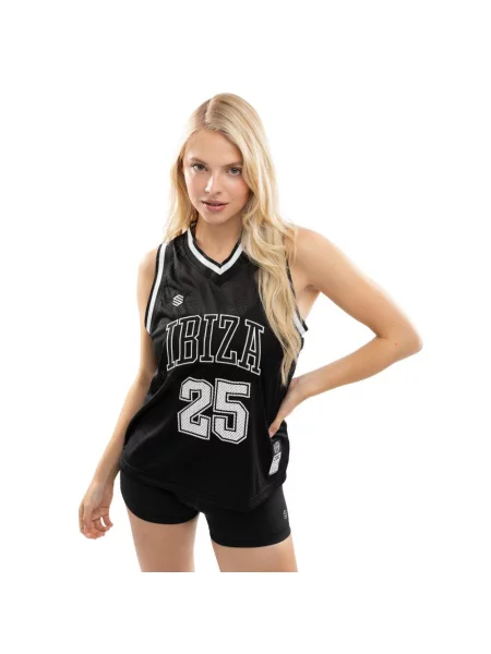 Koszulka koszykarska Lifestyle Siroko IBZ Destí Black czarna