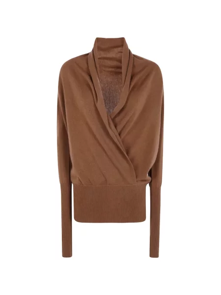 Pulover 7 For All Mankind cu decolteu în V plic maro