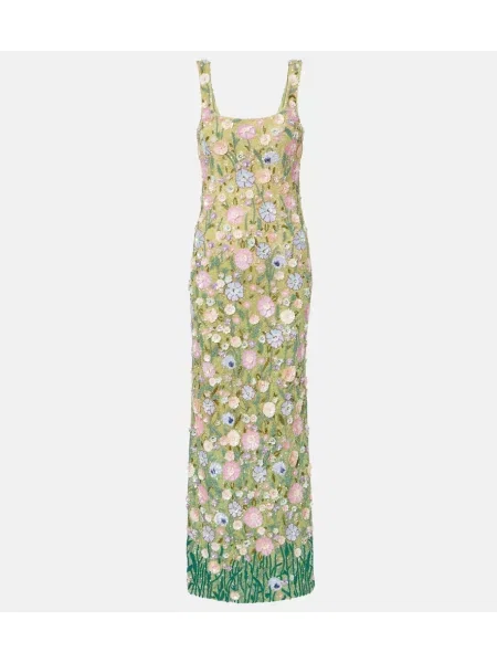 Rochie florală La Fuori cu model floral verde