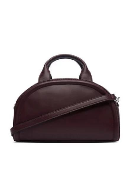 Calvin Klein Kabelka Bold Ck Dome Crossbody Bordová