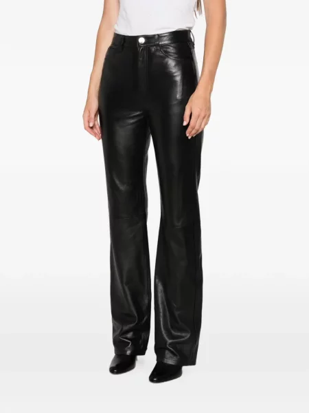 Pantaloni Róhe din piele evazate negru