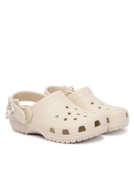 Dětské pantofle Crocs béžové