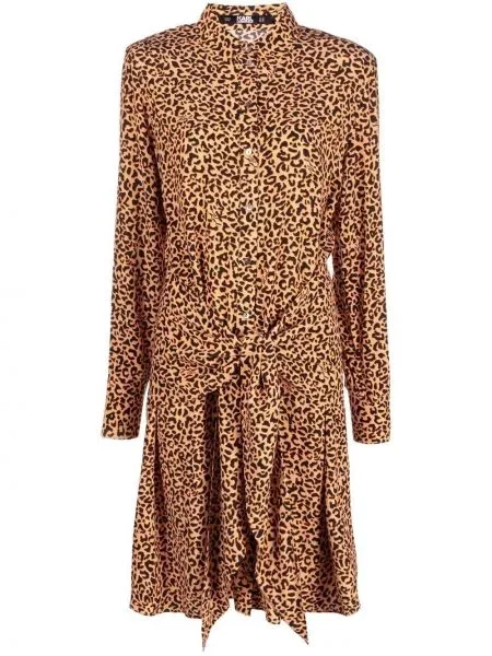 Talia sukienka koszulowa Karl Lagerfeld z nadrukiem w panterkę pomarańczowa