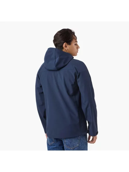 Kurtka Softshell Wędrówki Mężczyzna Tromsö Wiatroszczelny niebieska