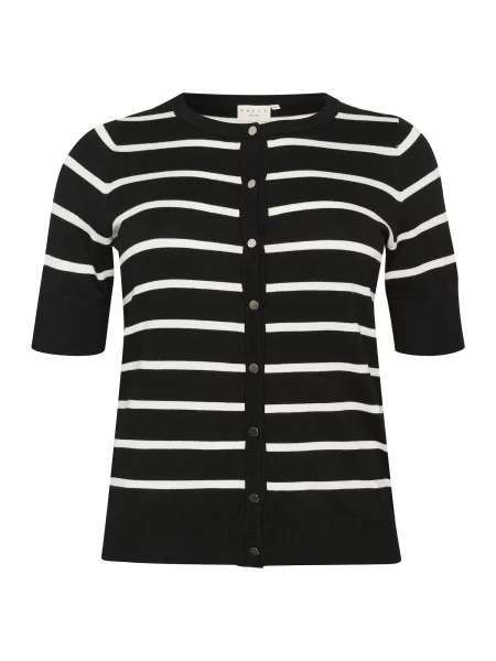 KAFFE CURVE Geacă tricotată KCLizzy negru alb