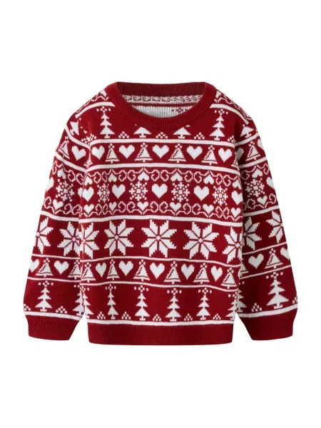 NAME IT Pulover NMNRISMAS roșu alb