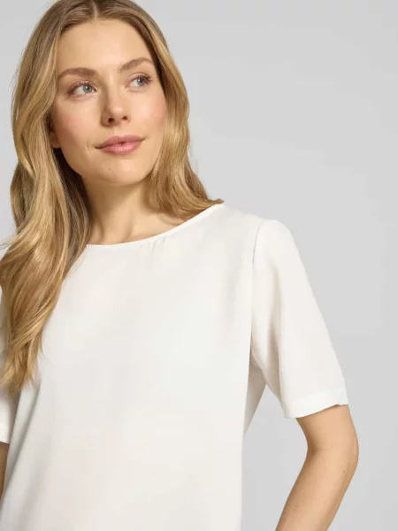 Bluzka w kroju regular fit z wszytym zamkiem błyskawicznym S.oliver Black Label biała