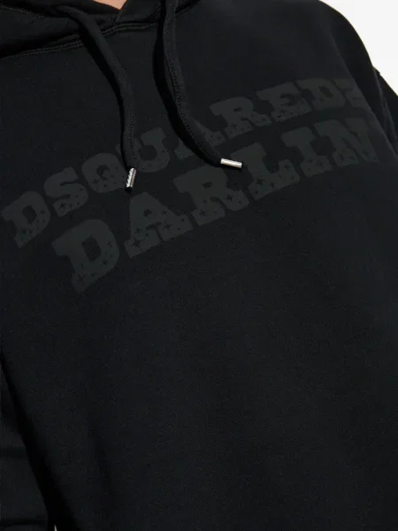 Hanorac cu glugă Dsquared2 cu imagine negru