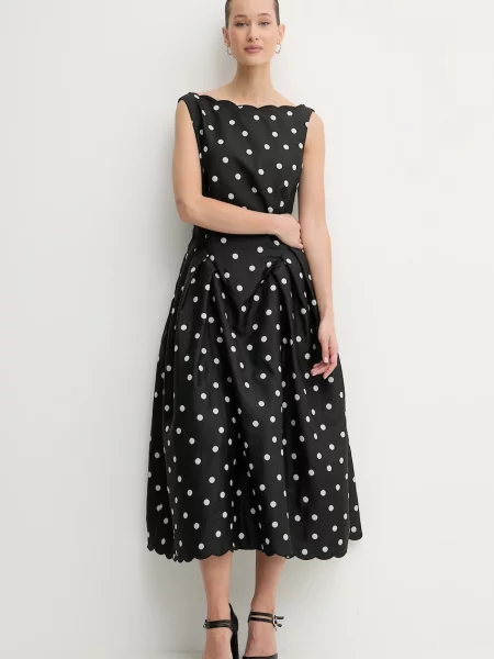 Stine Goya sukienka midi rozkloszowana czarny