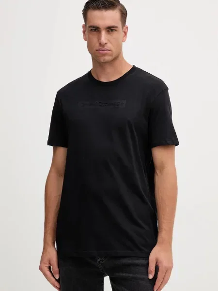 Тениска Armani Exchange с принт черно