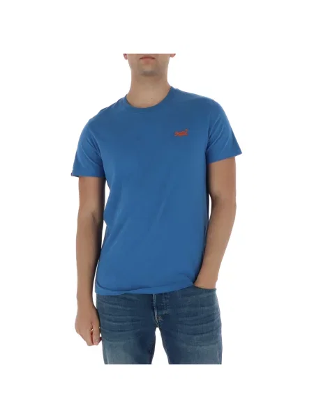 Tricou Superdry retro cu autograf albastru