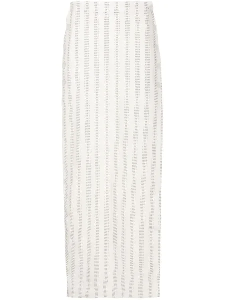 Fusta maxi Amir Slama cu dungi cu imagine alb