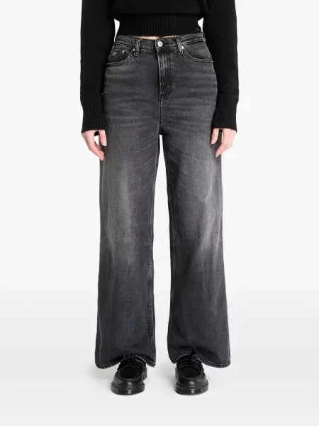 Blugi Tommy Jeans cu talie înaltă gri