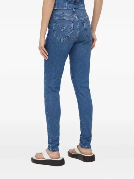 Ретро слаб дънки skinny fit Levi's® с разкъсвания синьо