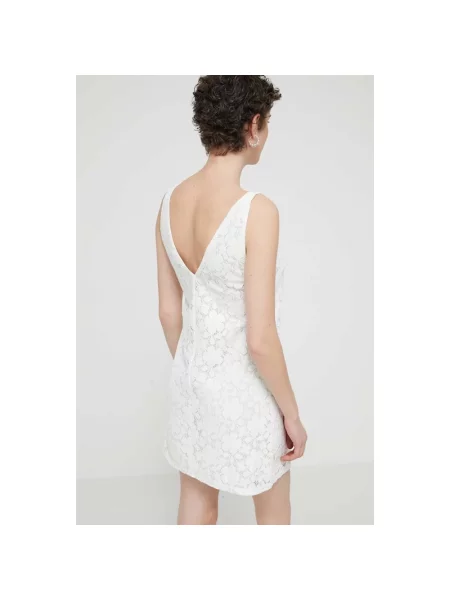 Desigual sukienka LACE mini prosta beżowy