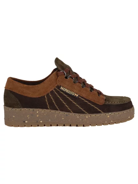 Sneakersy Mephisto zamszowe wiązane brązowe