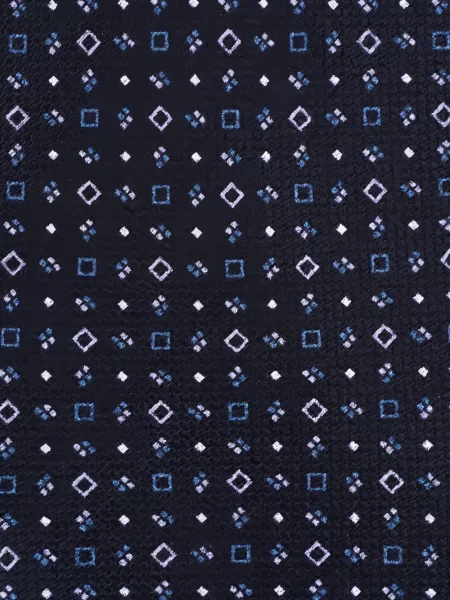Cravată Brioni cu imprimeu geometric albastru