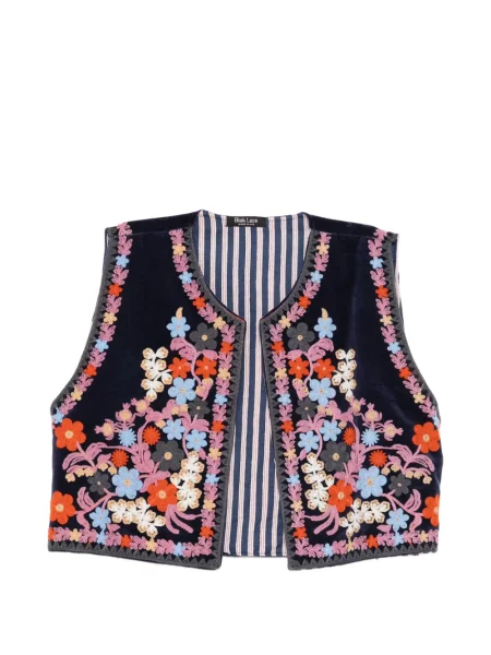 Bluză florală Blaklace cu broderie cu model floral albastru