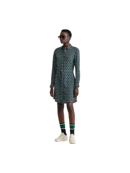 Sukienka koszulowa Gant w geometryczne wzory niebieska