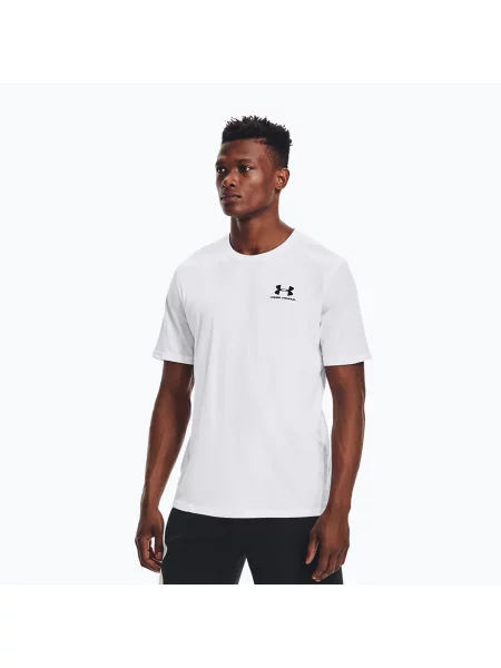 T-shirt o kroju regular fit z nadrukiem z logo model ‘Left’ Under Armour biała