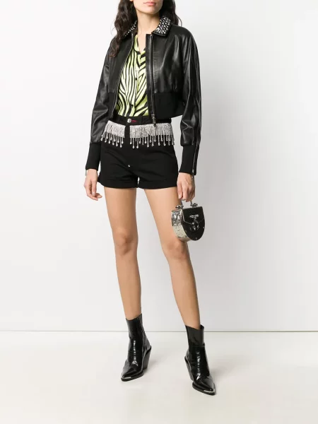 Šortai Philipp Plein su kristalais juoda