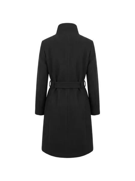 Palton Pinko de lână cu guler înalt negru