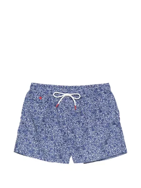 Slip de baie Kiton cu model floral cu imagine albastru