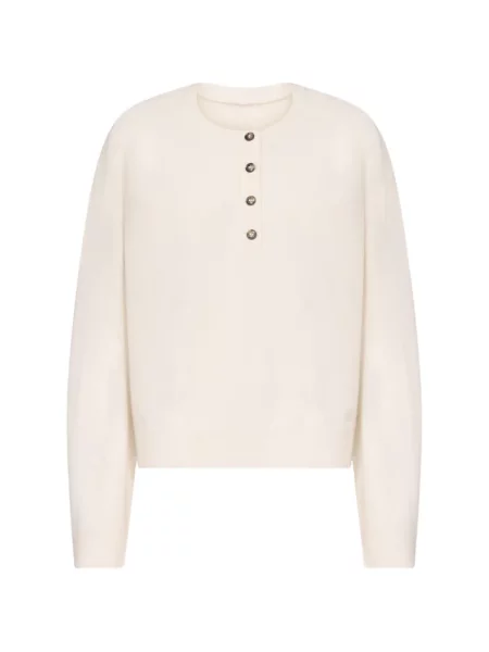 Pulover Loulou De Saison din cașmir cu guler henley