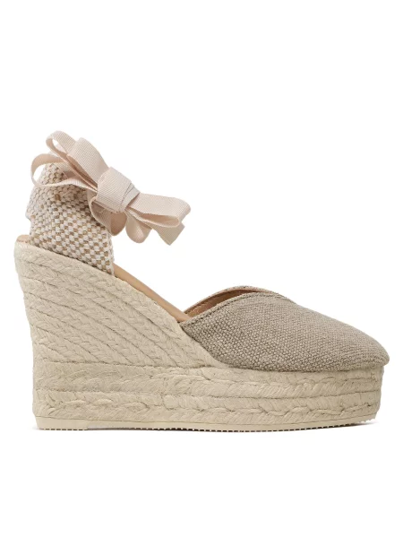Еспадрильї Manebi Heart-Shaped Wedge Espadrilles O WH бежевий