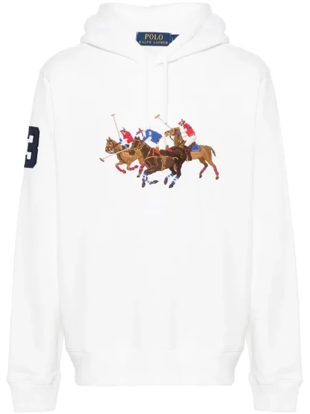 Тениска Polo Ralph Lauren на райета бродирана бяло
