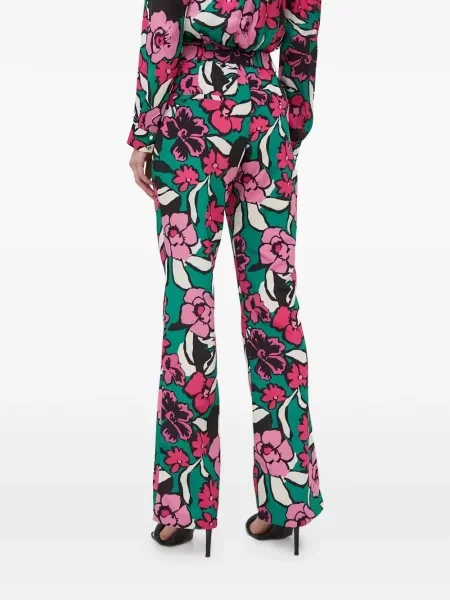 Pantaloni Morgan cu model floral verde