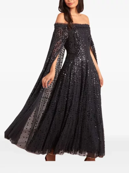 Rochie midi Needle & Thread până la genunchi de costum negru
