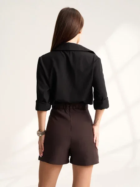 Спідниця-шорти ISSA Plus темно-коричневий комбінований верх коричнева