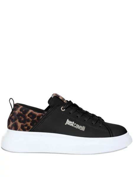 Sneakerși Just Cavalli cu imagine cu model leopard negru