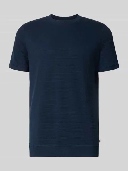 T-shirt o kroju regular fit z Mieszanka bawełny S.oliver Red Label granatowa
