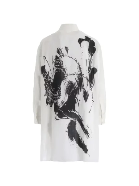 Lung cămașă Yohji Yamamoto cu imagine alb