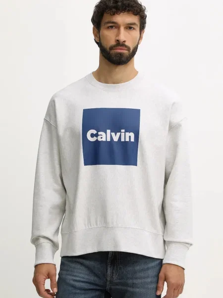 Суитчър Calvin Klein Jeans с принт сиво