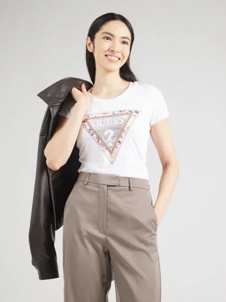 Guess Majica Regular Fit bela