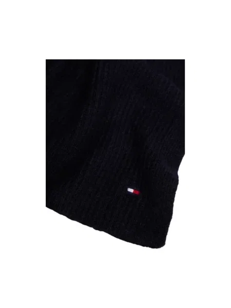 Tommy Hilfiger szalik z dodatkiem wełny granatowy gładki niebieska