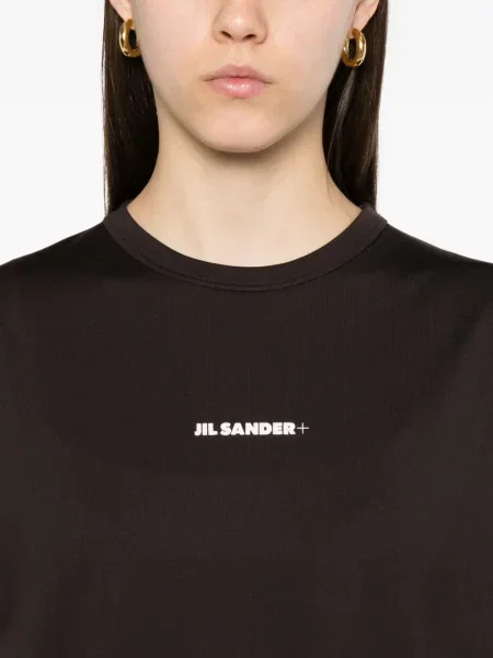 Tricou Jil Sander cu aplicații maro